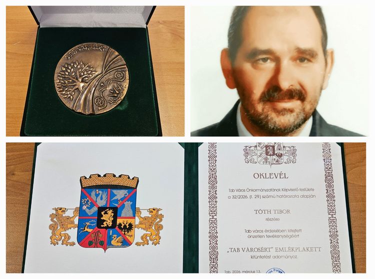 "Tab Városért" kitüntetést kapott iskolánk oktatója