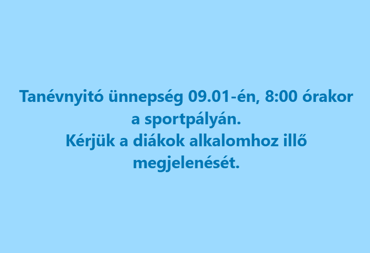 Tanévnyitó ünnepség